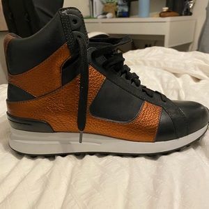 3.1 phillip lim trance metallic leather sneakers / shoes boots